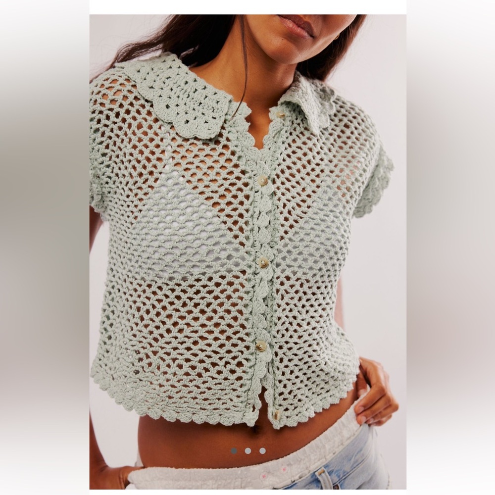 Free People Lily Crochet Top